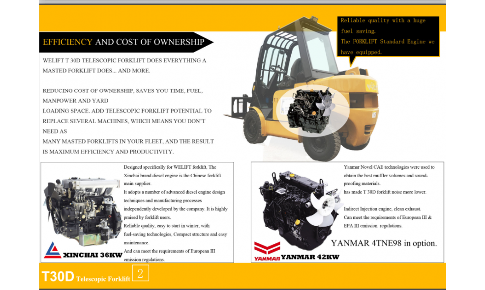 Телескопический погрузчик WELIFT T30D